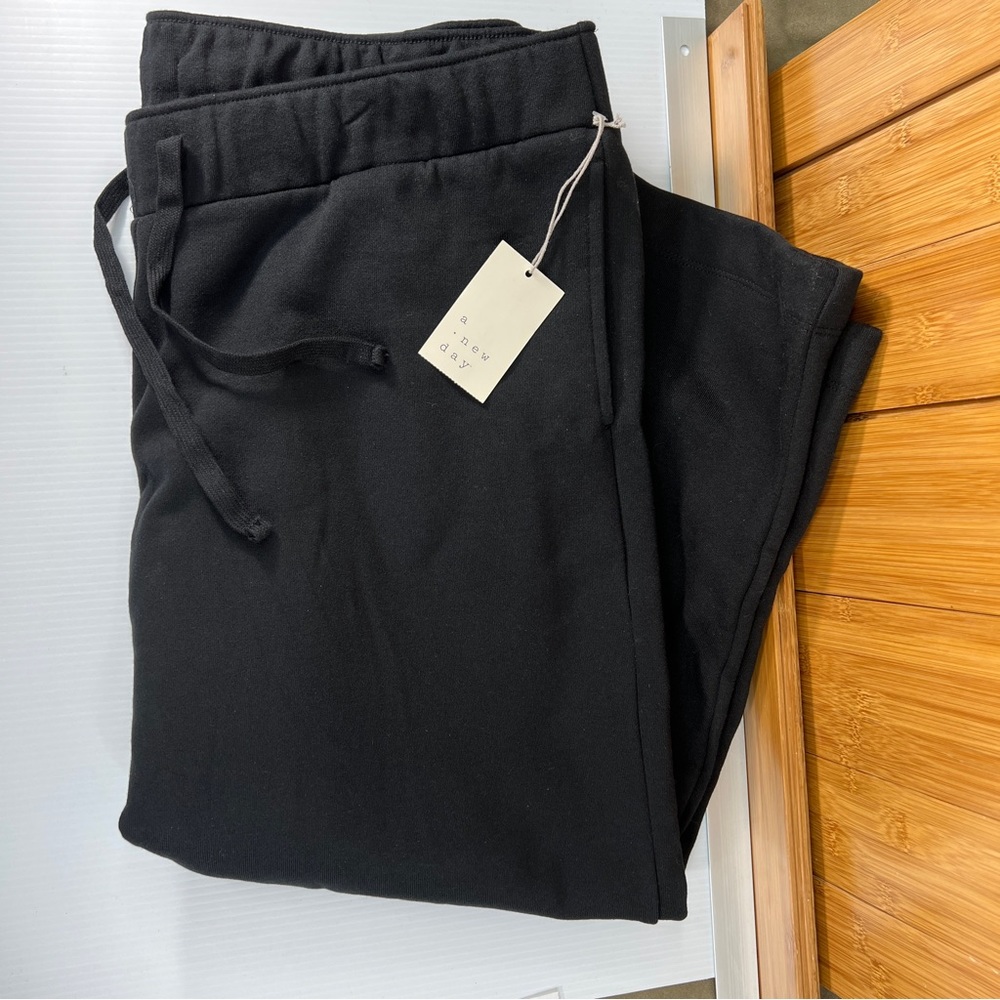 NWT Ladies XXL Sweat Pants Pockets Drawstring Cotton Blend Wide Leg ~ a new day